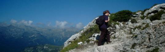 Jenny sul sentiero per il Rifugio Tuckett
